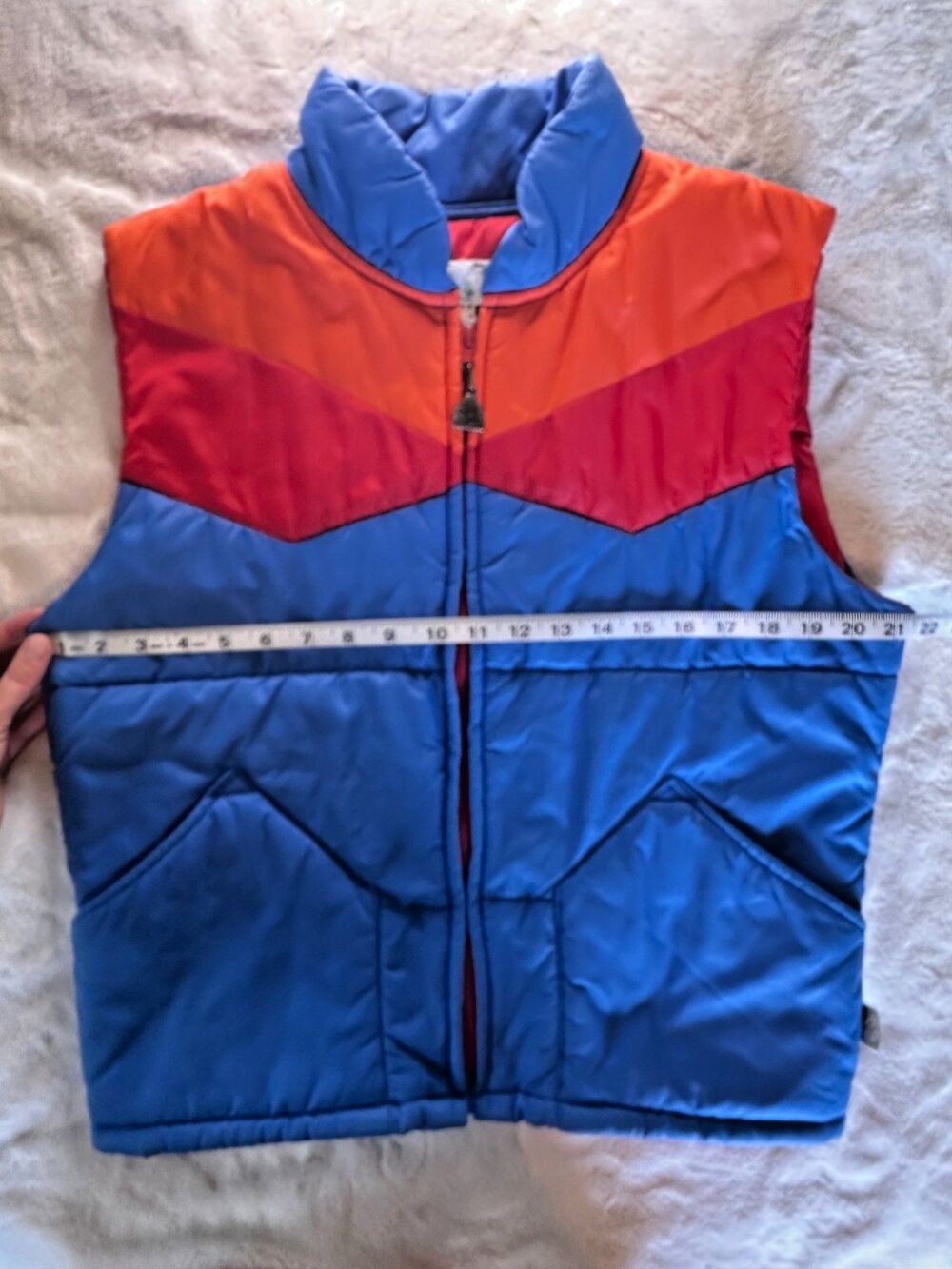 Vintage 70s Unisex Pacific Trail colorblock puffer vest small retro ski hike - Picture 5 of 8